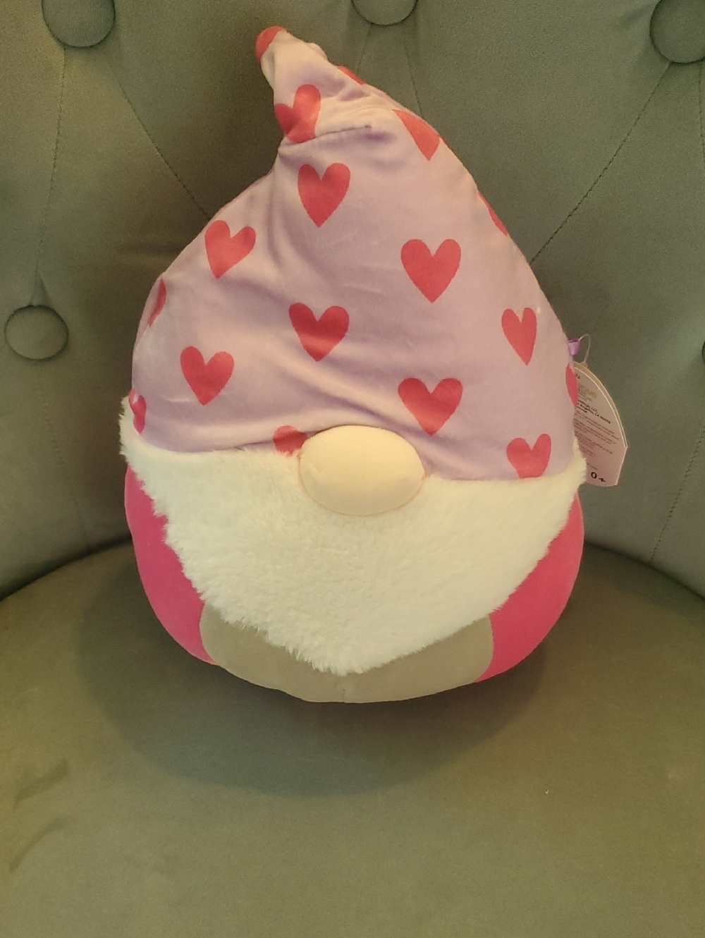8" Squishmallows Pink and Purple Heart Gnome Plush